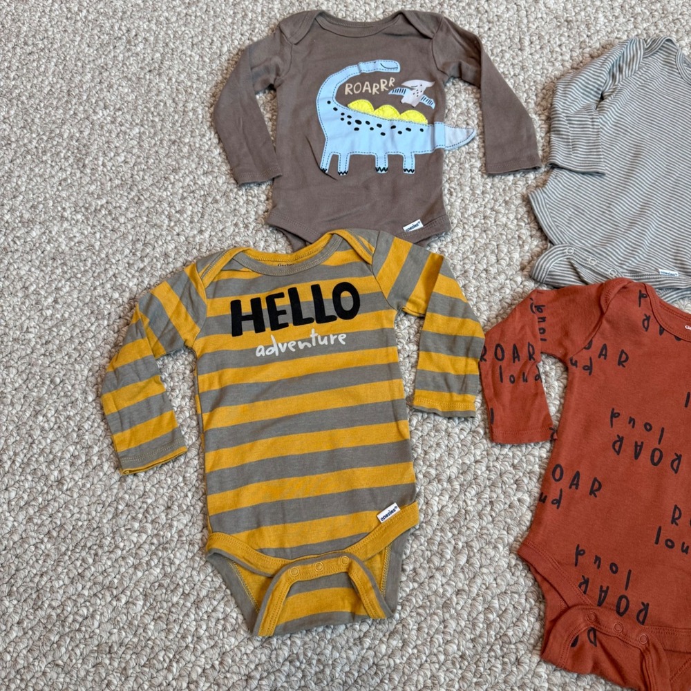 Gerber Baby Long Sleeve Bodysuits 4 Pack Size 3-6M - Picture 3 of 6